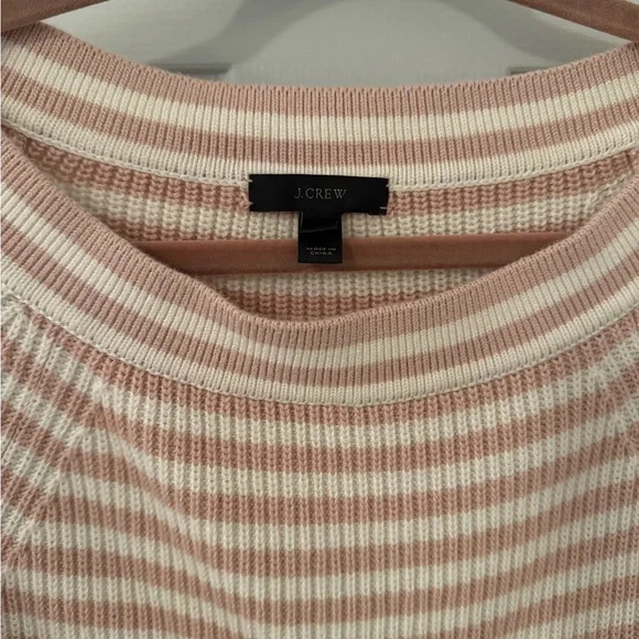 J. Crew Pink and White Stripe Long Sleeve Sweater size M - Picture 11 of 16